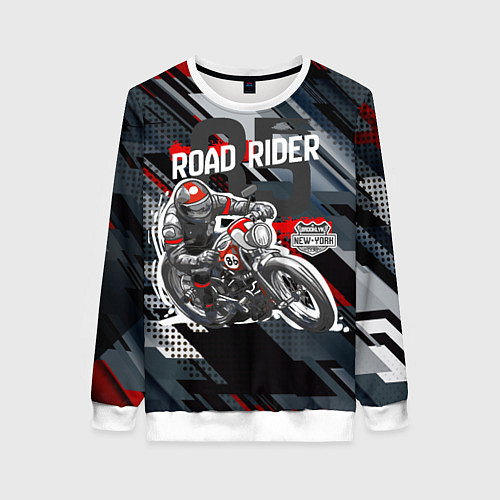 Женский свитшот Road rider мотоциклист / 3D-Белый – фото 1