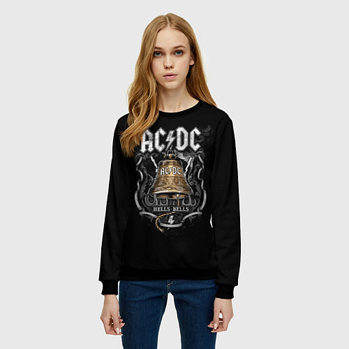 Женский свитшот ACDC - hells bells / 3D-Черный – фото 3