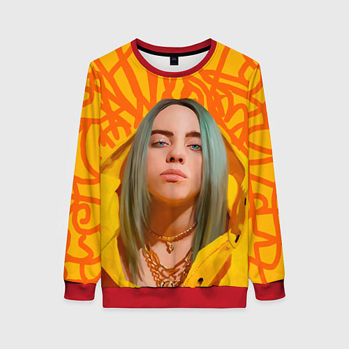 Женский свитшот Billie Eilish / 3D-Красный – фото 1