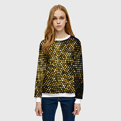 Свитшот женский Золотые блестящие блестки, цвет: 3D-белый — фото 2