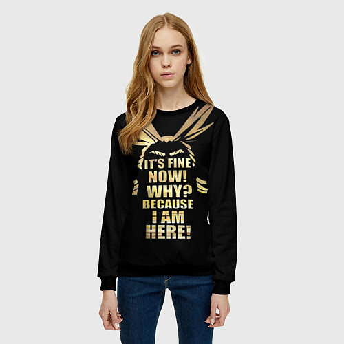 Женский свитшот МОЯ АКАДЕМИЯ НЕРО MY HERO ACADEMIA / 3D-Черный – фото 3