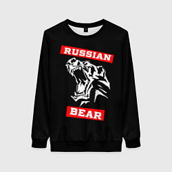 Свитшот женский RUSSIAN BEAR - WILD POWER, цвет: 3D-черный