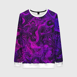 Свитшот женский Abstract purple, цвет: 3D-белый