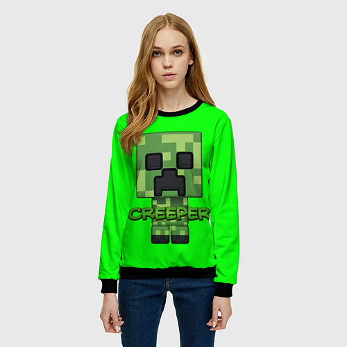 Женский свитшот MINECRAFT CREEPER / 3D-Черный – фото 3