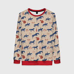 Свитшот женский Кони, цвет: 3D-красный