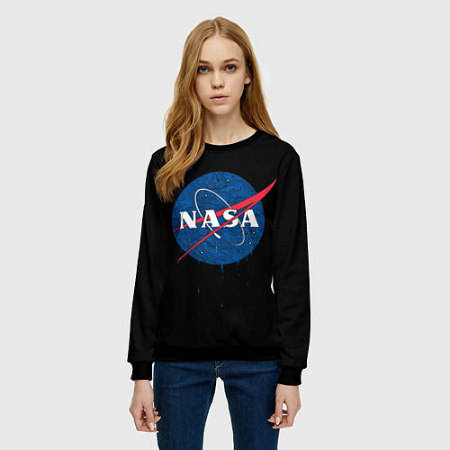 Женский свитшот NASA Краски / 3D-Черный – фото 3