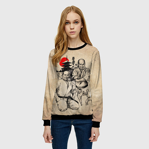 Женский свитшот Масутацу Ояма / 3D-Черный – фото 3