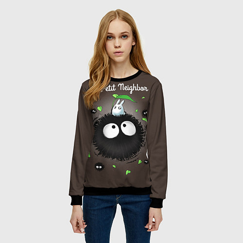Женский свитшот My Neighbor Totoro / 3D-Черный – фото 3