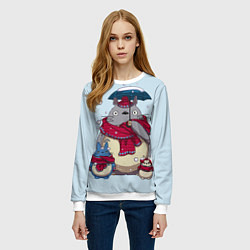 Свитшот женский Мой сосед Тоторо, цвет: 3D-белый — фото 2