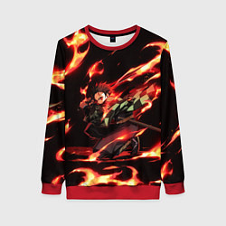 Свитшот женский KIMETSU NO YAIBA, цвет: 3D-красный