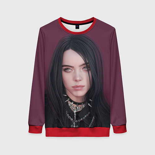 Женский свитшот BILLIE EILISH / 3D-Красный – фото 1