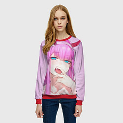 Свитшот женский Ahegao, цвет: 3D-красный — фото 2