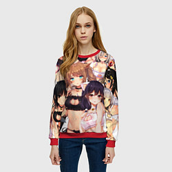 Свитшот женский Ahegao, цвет: 3D-красный — фото 2