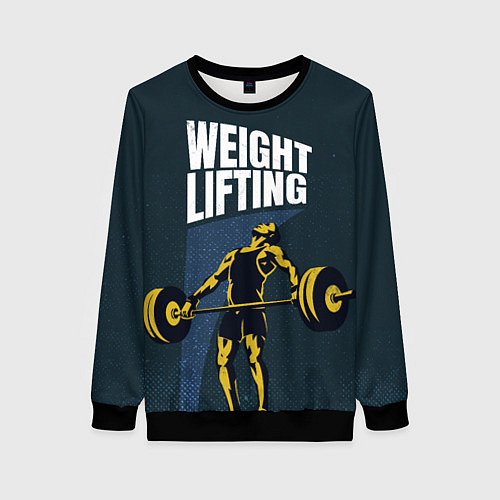 Женский свитшот Wheight lifting / 3D-Черный – фото 1