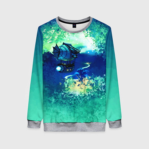 Женский свитшот Звездный дирижабль / 3D-Меланж – фото 1