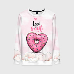 Женский свитшот Пончик сердечко
