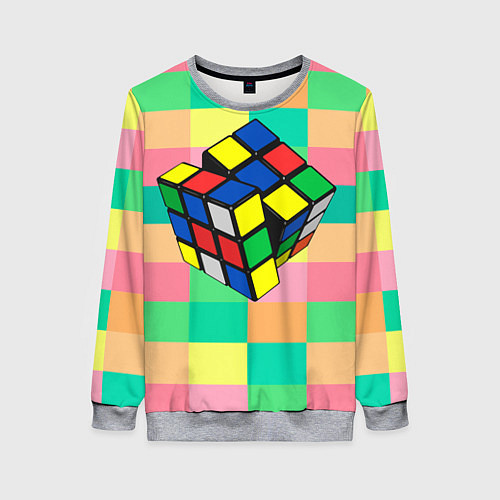 Женский свитшот Кубик Рубика / 3D-Меланж – фото 1