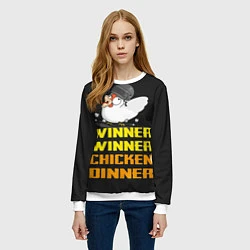 Свитшот женский Winner Chicken Dinner, цвет: 3D-белый — фото 2