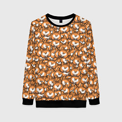 Свитшот женский Попки Корги, цвет: 3D-черный