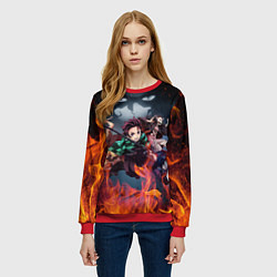 Свитшот женский KIMETSU NO YAIBA, цвет: 3D-красный — фото 2