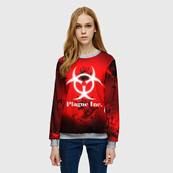 Свитшот женский PLAGUE INC, цвет: 3D-меланж — фото 2