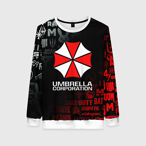 Женский свитшот RESIDENT EVIL UMBRELLA CORP / 3D-Белый – фото 1