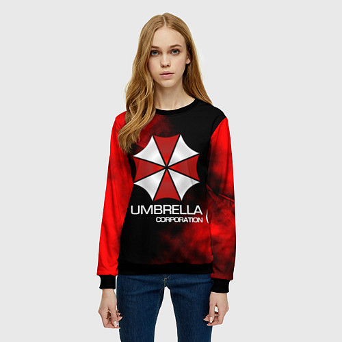 Женский свитшот UMBRELLA CORP / 3D-Черный – фото 3