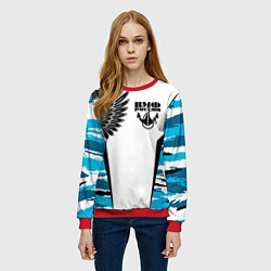 Свитшот женский ВМФ России камуфляж, цвет: 3D-красный — фото 2