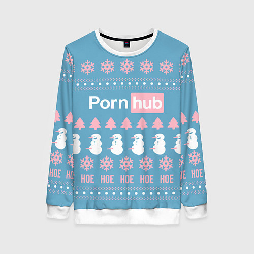 Женский свитшот Pornhub - christmas sweater / 3D-Белый – фото 1