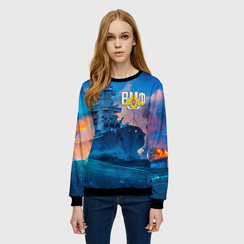 Женский свитшот ВМФ / 3D-Черный – фото 3