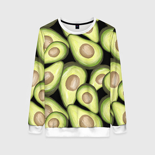 Женский свитшот Avocado background / 3D-Белый – фото 1