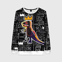 Свитшот женский Динозавр в короне от Баския, цвет: 3D-белый