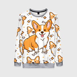 Свитшот женский Корги, цвет: 3D-меланж