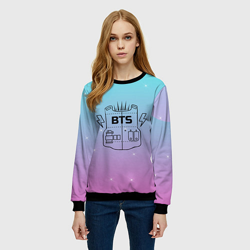 Женский свитшот BTS / 3D-Черный – фото 3