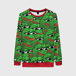 Свитшот женский Pepe The Frog, цвет: 3D-красный