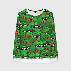 Свитшот женский Pepe The Frog, цвет: 3D-белый