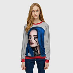 Свитшот женский BILLIE EILISH, цвет: 3D-красный — фото 2