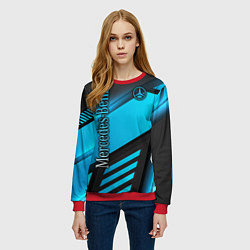 Свитшот женский Mercedes-Benz, цвет: 3D-красный — фото 2