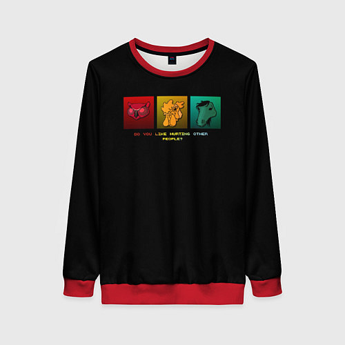 Женский свитшот Do you like hurting people ? / 3D-Красный – фото 1