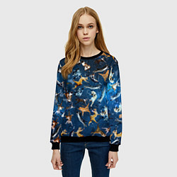 Свитшот женский Космические коты, цвет: 3D-черный — фото 2