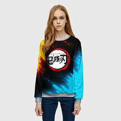 Свитшот женский KIMETSU NO YAIBA, цвет: 3D-меланж — фото 2