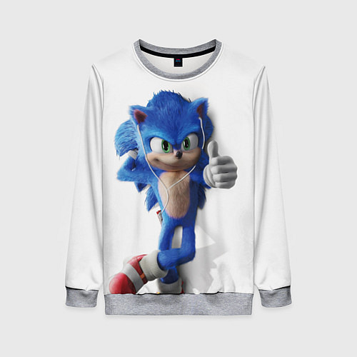 Женский свитшот SONIC / 3D-Меланж – фото 1
