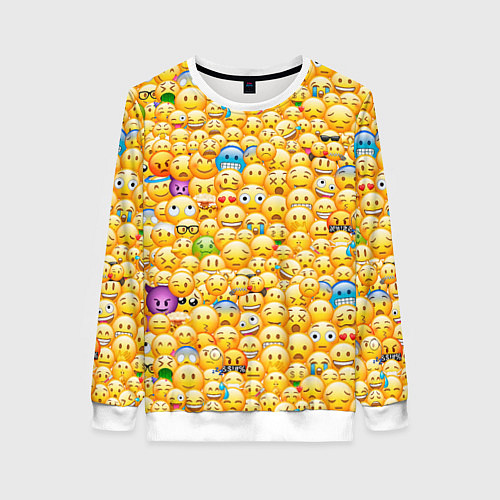 Женский свитшот Смайлики Emoji / 3D-Белый – фото 1