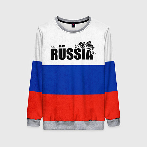 Женский свитшот Russia / 3D-Меланж – фото 1