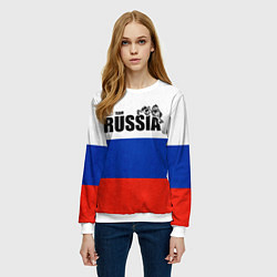 Свитшот женский Russia, цвет: 3D-белый — фото 2