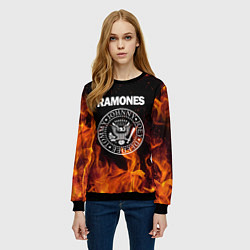 Свитшот женский Ramones, цвет: 3D-черный — фото 2