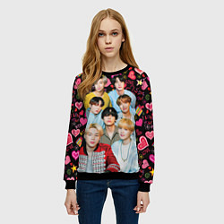 Свитшот женский I Love BTS, цвет: 3D-черный — фото 2