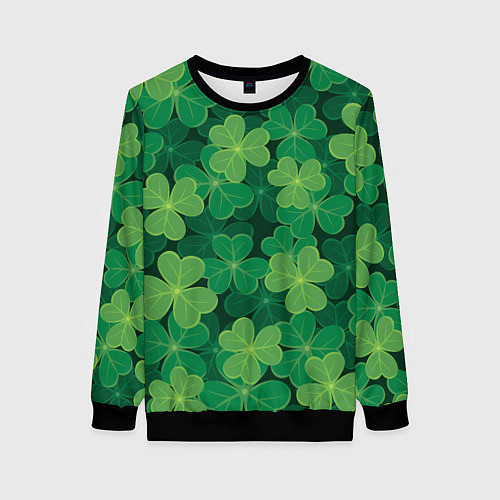 Женский свитшот Ирландский клевер / 3D-Черный – фото 1