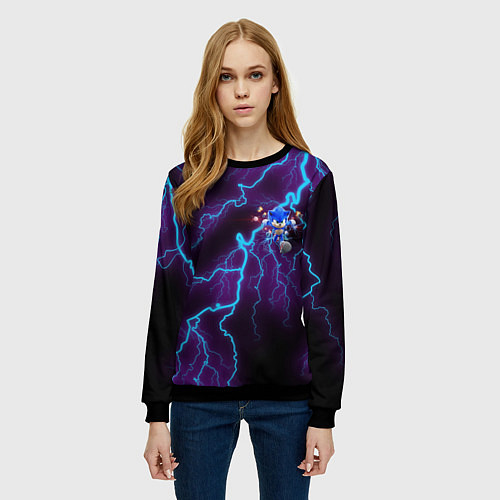 Женский свитшот SONIC / 3D-Черный – фото 3