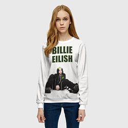 Свитшот женский Billie Eilish, цвет: 3D-белый — фото 2